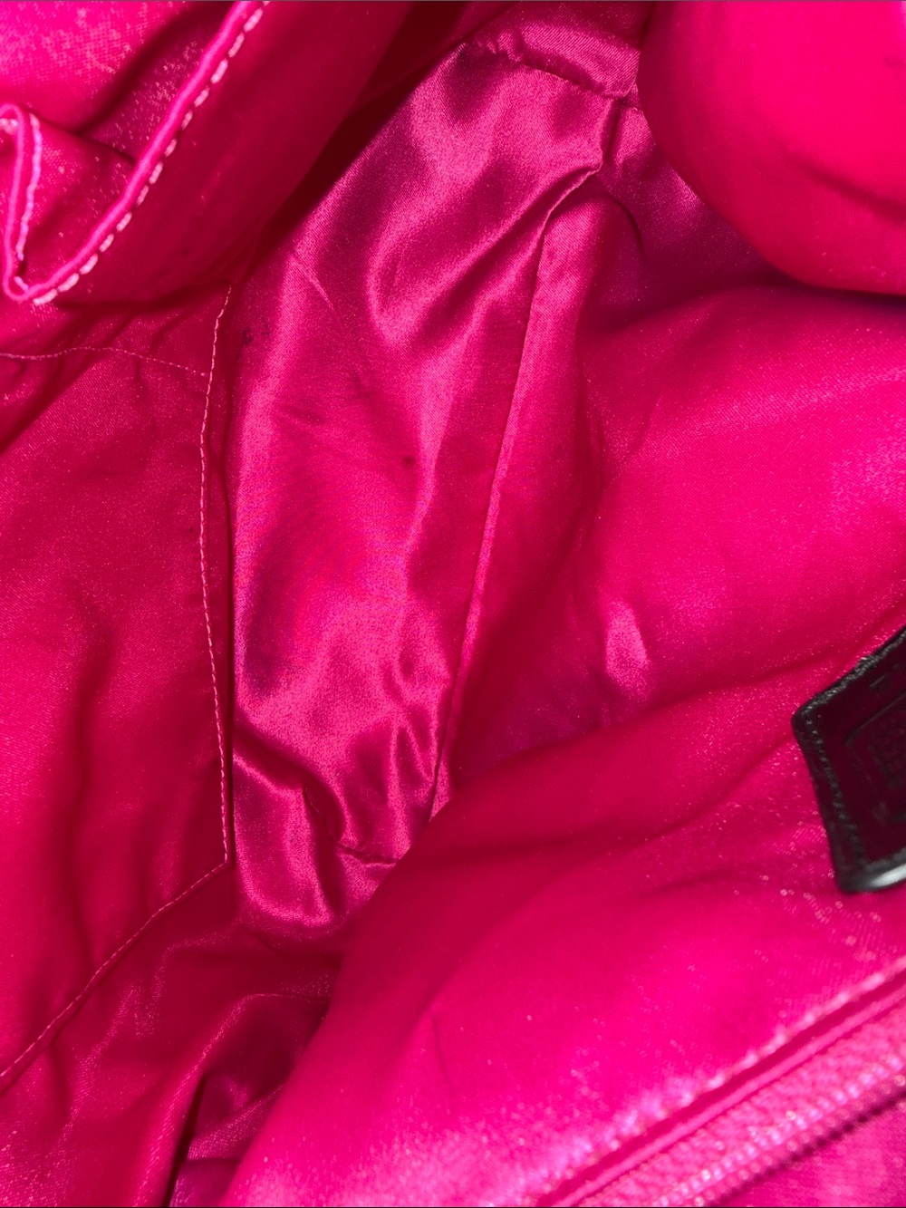 Coach Black Plaid Tote with Pink Accents - Picture 9 of 12